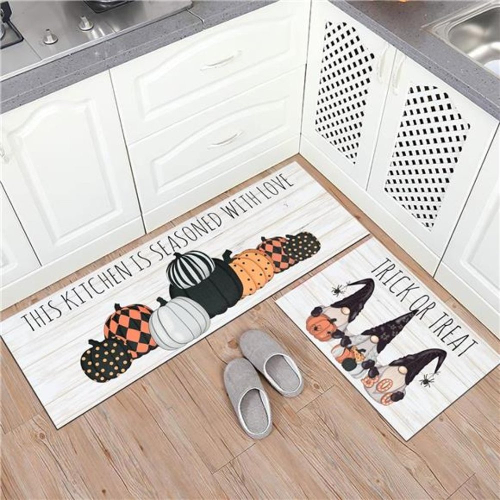 Halloween Kitchen Rugs and Mats - Set of 2 Non Slip